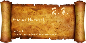 Ruzsa Harald névjegykártya